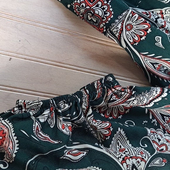 Weekend Suzanne Betro Green Paisley Boho Peasant Flowy Lightweight Blouse Top 2X - Picture 4 of 14